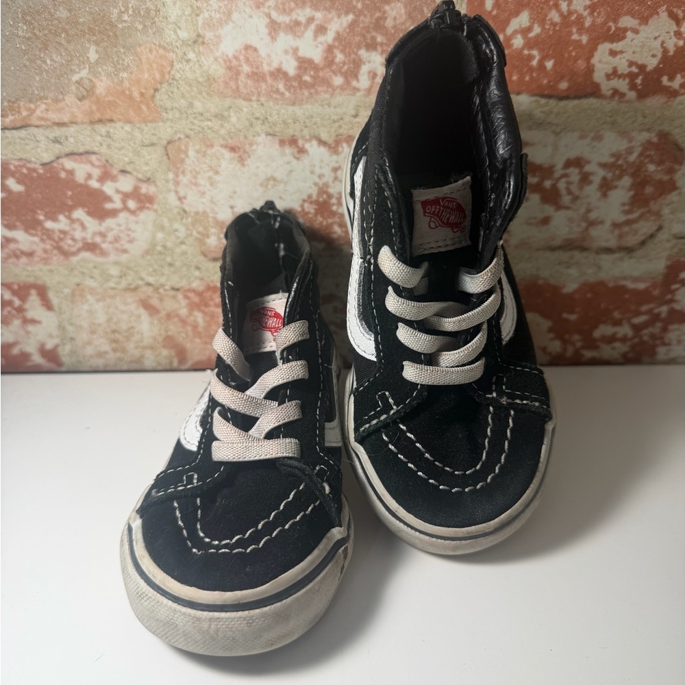 Vans Kids Black and White High-Top Sneakers